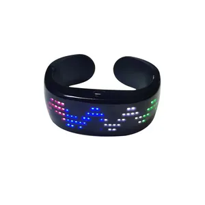 Factory USB Rechargeable App Led Message Display Bracelet Light Up Led Wristband