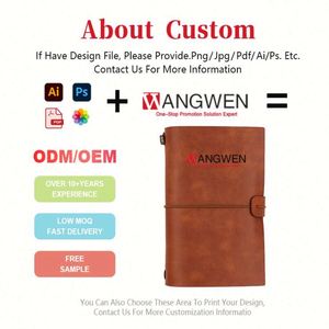 Custom Embossed Logo Souvenir <b>Notebook</b> Gifts Retro <b>Diary</b> Faux Leather Notepad Traveler's <b>Notebook</b> - Product Image 3