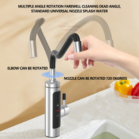Robinet chauffant électrique de cuisine en acier inoxydable 304, 220V, avec affichage numérique LED, chauffe-eau instantané