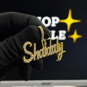 Pendentif personnalisé Hip Hop de luxe, serti de moissanite, collier breloque pour accessoires streetwear style rappeur - Product Image 1