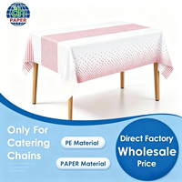 Ensemble de nappes jetables en plastique 54 x 108 pouces, imperméables, à pois, avec paillettes 1600627338320