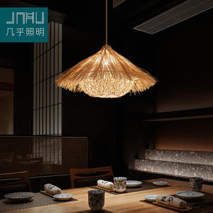 Lámpara de Techo Tejida de Bambú Estilo Chino para Dormitorios, Comedores y Casas de Campo, Estilo Japonés Retro para Espacios Privados Pequeños - Product Image 1