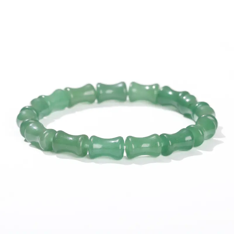 Wholesale fashion jewelry natural green aventurine bamboo bracelet crystal bamboo bracelet