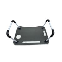 Table de lit pour ordinateur portable ergonomique, pliable, portable, extensible et réglable, avec fente pour cartes et porte-gobelet, pour la maison, le bureau, le dortoir et les études