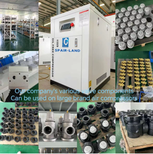 Compressore d'aria industriale a spirale a due stadi da 90KW, senza olio, 380V, con motore personalizzato, compressore stazionario micro-aria - Product Image 6