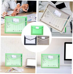 Pochette de classement accordéon étanche bleue avec fermeture à bouton-pression, grande pochette de classement en plastique, enveloppe poly, dossier de documents extensible - Product Image 6
