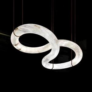 ثريا معلقة بتصميم عصري على شكل رقم ثمانية لغرفة المعيشة وجزيرة المطبخ، مصنوعة من الألباستر الإسباني الطبيعي - Product Image 6