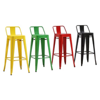 Chaise de bar empilable artisanale haut de gamme bon marché, tabourets de bar de luxe en bois et métal pour la cuisine