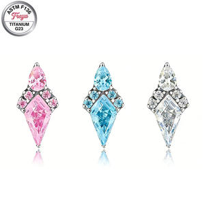 Pendientes de Moda con Zirconia, Titanio ASTM-F136, Diseño de Joyería, <span class=keywords><strong>Piercing</strong></span> para Labio, <span class=keywords><strong>Nariz</strong></span>, Tragus y Daith - Product Image 3