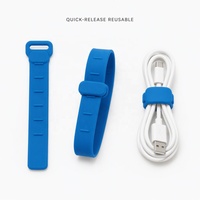 Attaches de câbles en silicone réutilisables, organisateur de câbles, sangle à libération rapide, anti-dérapante, enrouleurs de câbles, gestion des câbles, vente en gros, OEM, ODM, direct