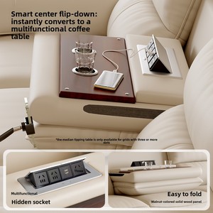 Juego de Sofás Reclinables Eléctricos de 3 Plazas, Tapizado en Cuero <span class=keywords><strong>Gris</strong></span> Claro, Muebles Modernos para Sala de Estar, Precio al por Mayor de Fábrica - Product Image 5