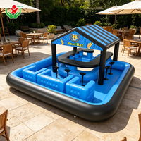 Bar flottant gonflable sur mesure, bar aquatique commercial pour location événementielle