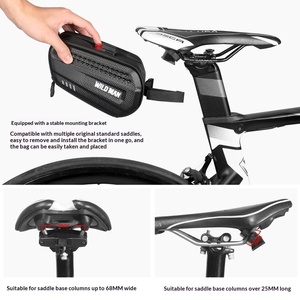 WILD MAN ES7 Mini sacoche de selle arrière de vélo portable réfléchissante pour tige de selle en EVA, sacoche de vélo de cyclisme, accessoire pour VTT - Product Image 5