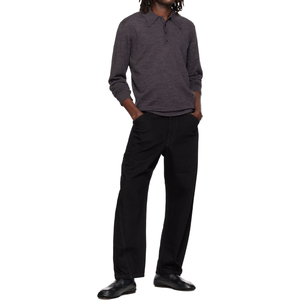 OEM Wholesale Factory Supplier Breathable Soft Knit <b>Thermal</b> Shirts Gray Long Sleeve <b>Wool</b> Blend Polo Shirts - Product Image 4