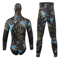Wetsuit Spearfishing DIVESTAR Neoprene Kamuflase untuk Berburu Ikan, Pakaian Selam Dua Potong, Setelan Diving 3mm, Wetsuit Renang