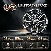 Jante en alliage forgée 5 trous à 5 branches, finition noir brillant diamanté, pour voiture de sport et personnalisation de luxe