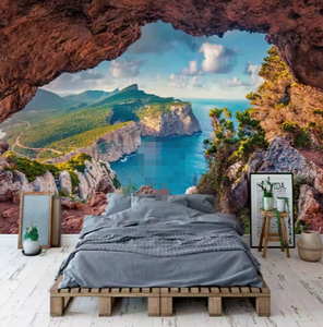 Paysage d'été Cave Cliff Papier peint Chambre à coucher Paysage Mural - Product Image 5