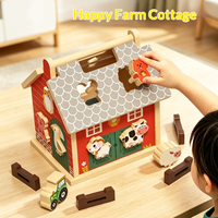 Jeu de Cognition des Animaux de la Ferme Montessori, Maison d'Activités pour Enfants, Jeu de Formes à Associer, Jouet Éducatif Précoce, Puzzle Créatif, Jouet en Bois pour Enfants