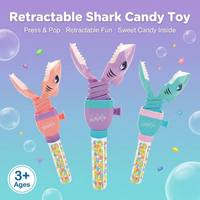 Bonbons créatifs en forme d'animaux rétractables, bonbons en tube de 5g, bonbons jouets requin mordant, bonbons pour enfants, cadeau