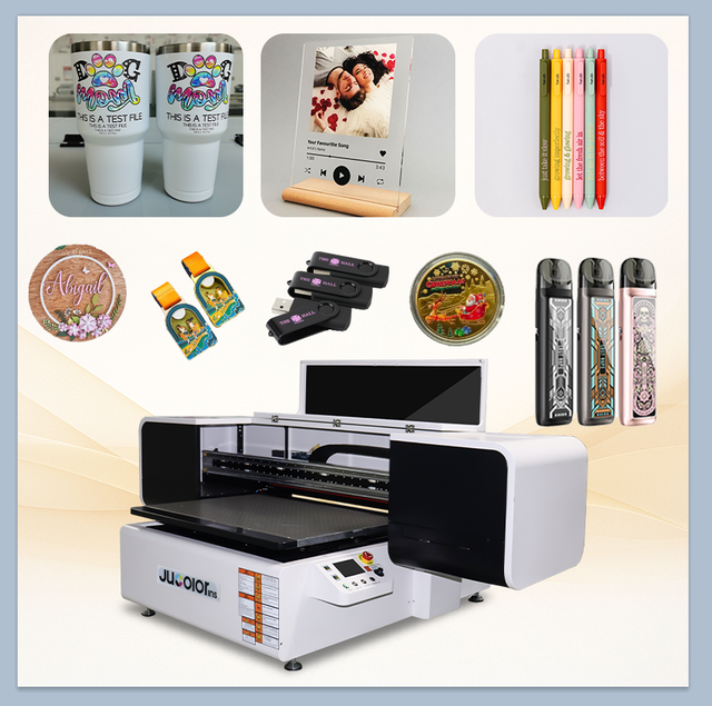 Manufacturer A1 Digital UV DTF Printer Available on All Materials Laptop Cover Acrylic Pen Machine Uv Flatbed Printer