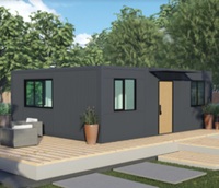 Villa Modulaire Préfabriquée Moderne de Luxe en Acier, Maison Conteneur avec Isolation Thermique Certifiée Sécurité, 2 Chambres, 470 pieds carrés, Jardin