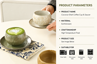 Großhandel Eiförmige Luxus-Keramik-Kaffeetasse im Retro-Nordic-Stil mit Henkel für Zuhause, Büro, Café, Geschenkset