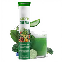 Complément alimentaire biologique Superfood Super Green et Probiotique, multivitamines quotidiennes aux fruits et légumes, comprimés effervescents Super Greens