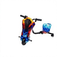 Voiture électrique à trois roues Crazy Kart en acier avec siège pour enfants de 6 à 8 ans et plus, drift à 360°