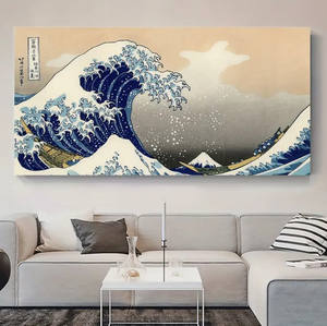 Quadri Personalizzabili da Parete, Dipinti Decorativi Ispirati al Mare <span class=keywords><strong>Giapponese</strong></span> per Camera da Letto, Grandi Dipinti Paesaggistici in Cristallo e Porcellana - Product Image 2