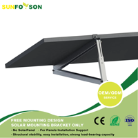 Kit Pemasangan Panel Surya Modular Segitiga - Braket Teleskopik AL6005-T5 Tahan Korosi, Penguncian Tanpa Alat, Tahan Beban Angin Atap & Tanah