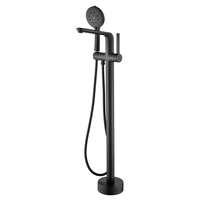 Mitigeur de douche et de baignoire moderne en laiton avec barre coulissante, à poignée unique, à poser au sol, avec cartouche céramique