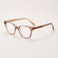 Lunettes de vue anti-lumière bleue œil de chat pour adultes avec verres en acrylique, monture optique en acétate Tr90 et branches en métal