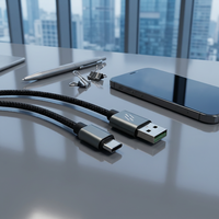 Cable USB Tipo C de Nailon de Carga Rápida de 2 Metros y 3A, Compatible con Dispositivos Móviles, Automóviles, Escáneres, Cámaras, Impresoras y Computadoras