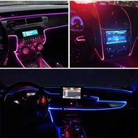 5V 12V Accessoires de voiture sans fil Rgb Décoration intérieure Led Ambient Fiber Optic Neon Atmosphere Light Led Strip