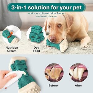 Jouets à mâcher indestructibles pour chiens, jouets interactifs de type puzzle, en caoutchouc sûr au goût original pour mâcheurs agressifs - Grande taille pour l'extérieur - Product Image 4