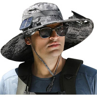 Chapeau de soleil portable avec ventilateur solaire pour le camping, la pêche, la randonnée, le parasol solaire avec ventilateur adapté
