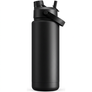 32oz Dustproof <b>Straw</b> Outdoor Camping Flask 1000ml Stainless Steel Insulated Hidden Handle Gym Sports <b>Water</b> <b>Bottle</b> - Product Image 1