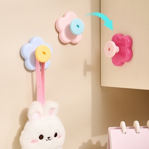 <b>Support</b> OEM <b>Flower</b> Shapes Wall Hook Multi Colored Suction Cup No Punching Adhesive Hooks Multifunctional Kitchen Adhesive Hook - Product Image 1