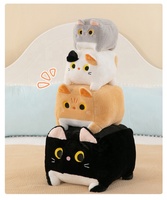 Boneka Hewan Lucu Desain Baru Grosir, Bantal & Guling Kucing Persegi Kawaii, Gantungan Kunci Boneka 10cm untuk Anak-Anak