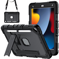 Étui robuste antichoc avec support, porte-crayon et dragonne pour tablette iPad 7e, 8e et 9e génération 10,2 pouces – Vente en gros