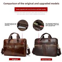 Porte-documents en cuir marron de qualité supérieure pour hommes, sac de bureau