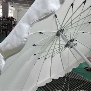Parasol De Jardin Mandala Motif Floral – 1,8 M – Coton, Pliable, Rose Bébé – Fait Main Inde