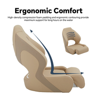 Siège de bateau pliable de luxe imperméable HOMFUL Accessoires pour la marine Chaise de bateau en cuir PU de qualité marine Siège de bateau rabattable à dossier haut