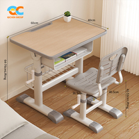 Table d'étudiant réglable en hauteur de qualité supérieure, cadre manuel, table et chaise pour établissement scolaire, directement de l'usine
