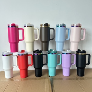 Gobelet de voiture moderne en acier inoxydable de grande capacité de 40oz isolé sous vide avec poignée American Ice Tyrant pour le voyage - Product Image 2