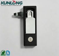 Poignée de porte industrielle en acier KUNLONG SK1-095W-1, boîte de 50 mm, poignée à bascule encastrée ANSI Grade 1, serrure cylindrique noire, 2 clés