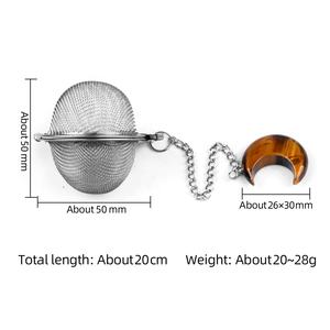 Filtre à thé en pierre d'agate naturelle, acier inoxydable 304, poli et fini, pour soupe et fondue - Product Image 3