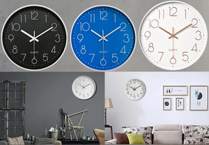 New Minimalist Modern Cheap Plastic <b>Digital</b> 12 Inch Quiet Quartz Mute Round Silent <b>Wall</b> <b>Clock</b> for Living Room Bedroom Decorate - Product Image 3