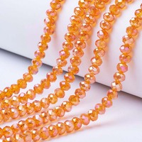 Perles de verre facettées en cristal rondes de 4 mm, 6 mm, 8 mm, vente en gros à bas prix, couleur AB plaquée