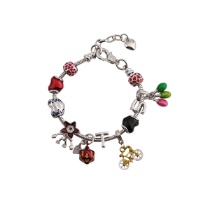 Pulsera de abalorios ajustable <span class=keywords><strong>con</strong></span> temática de película misteriosa Stranger, <span class=keywords><strong>con</strong></span> dijes de bicicleta, dados y globos, para regalo de fans - Product Image 1